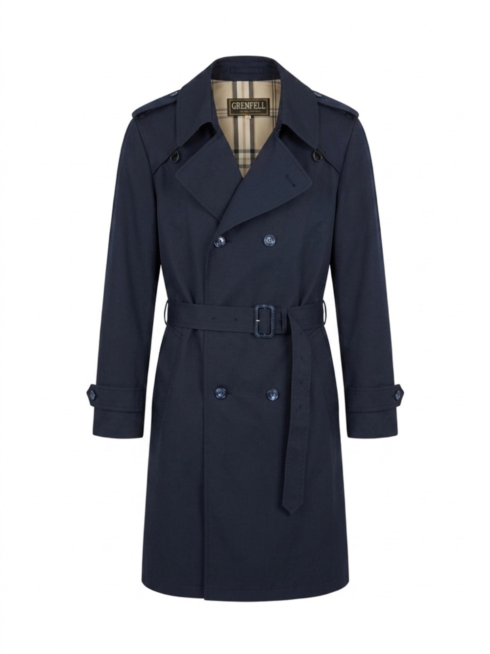 Vintage Grenfell by Deacon Brothers Trench Coat Navy Made in England